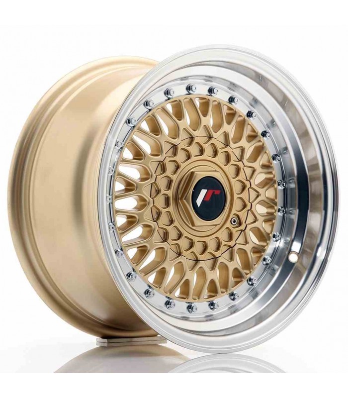 JR Wheels JR9 15x8 ET20 BLANK Gold w/Machined Lip