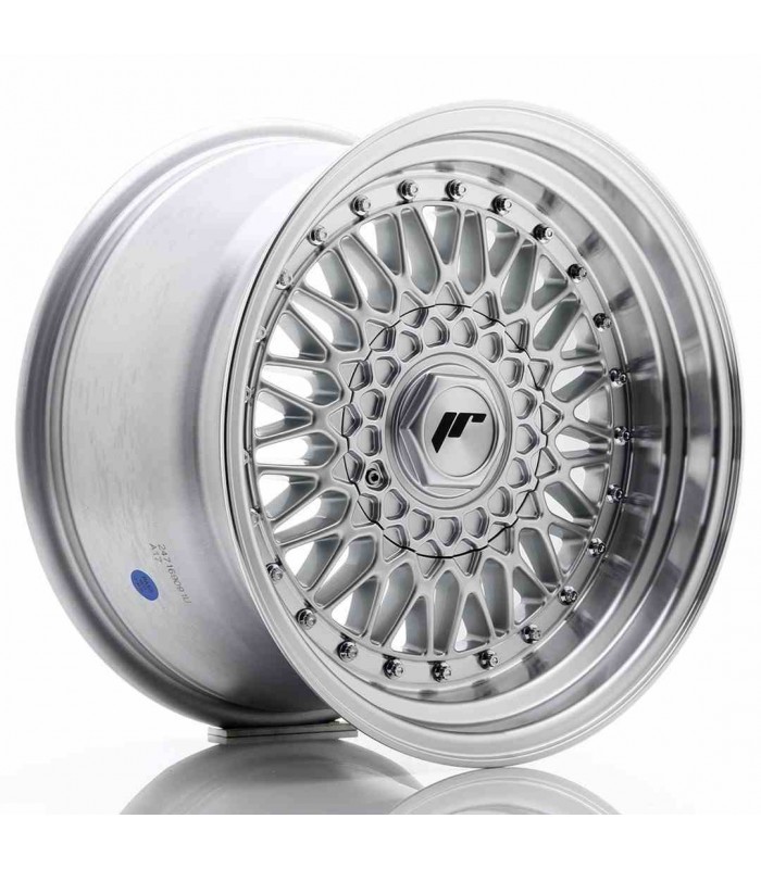 JR Wheels JR9 16x9 ET20 4x100/108 Silver w/Machined Lip+Silver Rivets