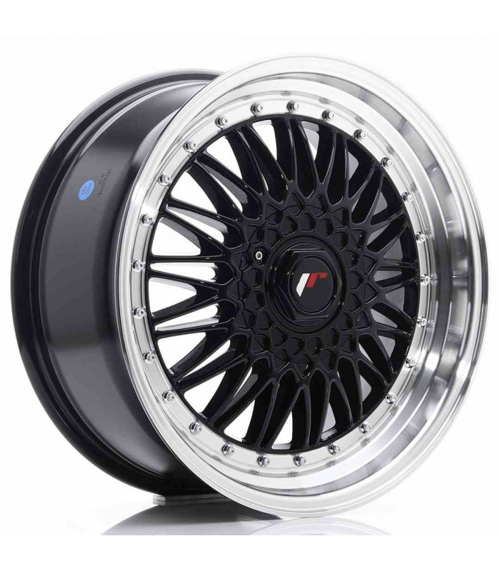JR Wheels JR9 18x8 ET35-40 BLANK Gloss Black w/Machined Lip