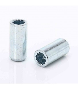 Set of SILVER long star lug nuts 14x2,0 + Key