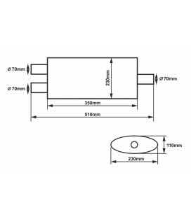 Center Muffler 70mm SLIDE 304SS