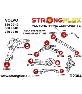 236205B: Rear suspension bush kit