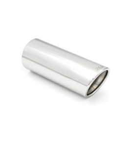 RM Motors slanted exhaust tip in satin stainless steel