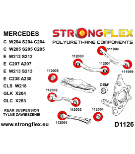 116256A: Rear suspension bush kit SPORT