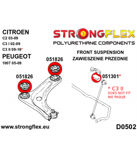 056002B: Suspension polyurethane bush kit