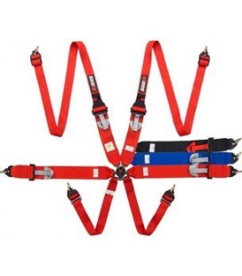 RRS R6 HANS 6 POINT 2/3" HARNESS FIA RED