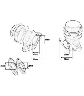 TurboWorks External WasteGate 38mm 0.5 Bar Black