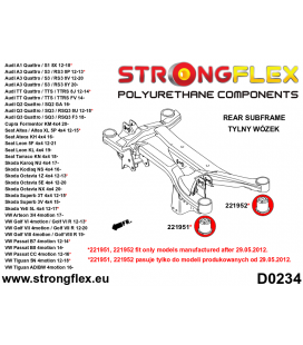 226229B: Rear subframe bush kit