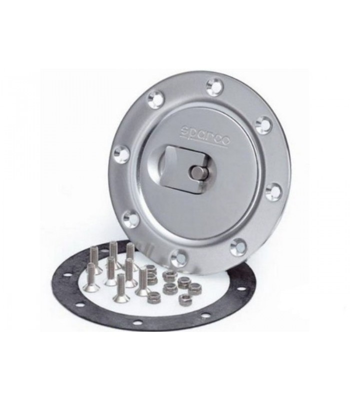 SPARCO MOTORSPORT AERO FUEL CAP (NON LOCKING) BRUSHED ALUMINIUM SILVER