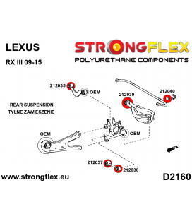 212039A: Rear track control arm - Inner bush SPORT