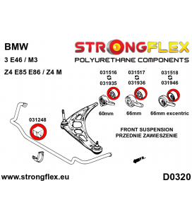 031518B: Front lower arm bush 66mm - excentric