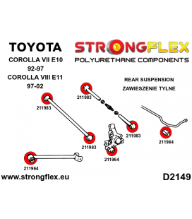 216276B: Rear suspension bush kit