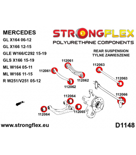 116288A: Rear suspension bush kit SPORT