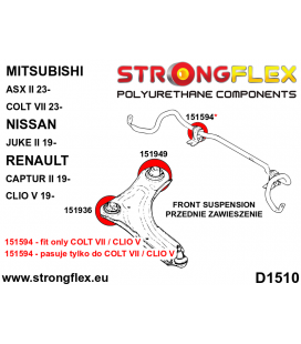 156090B: Front suspension bush kit