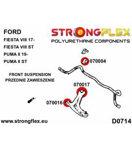 076167A: Front suspension bush kit SPORT