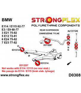 036125B: Rear suspension bush kit