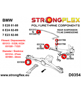 036124A: Rear suspension bush kit SPORT