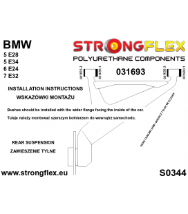 036124A: Rear suspension bush kit SPORT