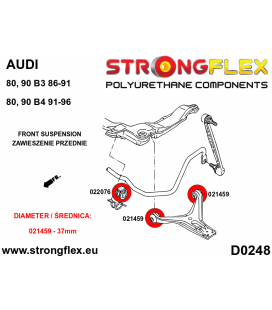 026283A: Front suspension bush kit SPORT