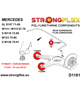 116300A: Rear suspension bush kit SPORT