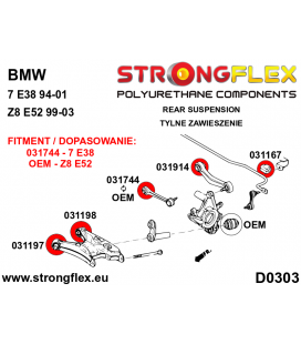 036132B: Full suspension polyurethane bush kit