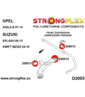 206168B: Front suspension and ream beam bush kit