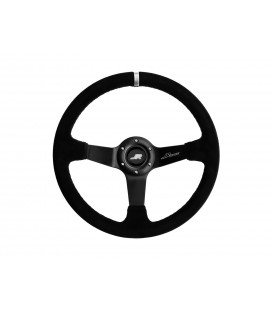 JRspec sports steering wheel 350mm diameter 80mm offset yellow strip