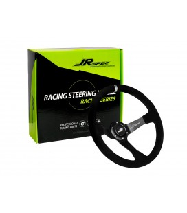 JRspec sports steering wheel 350mm diameter 80mm offset yellow strip