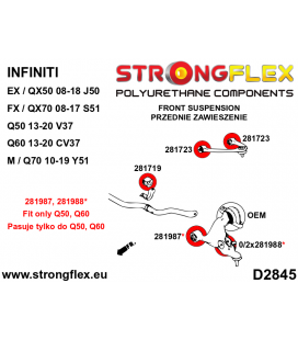 286232A: Front suspension bush kit SPORT