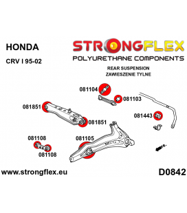 086243A: Rear suspension bush kit (no bushes 081105B) SPORT