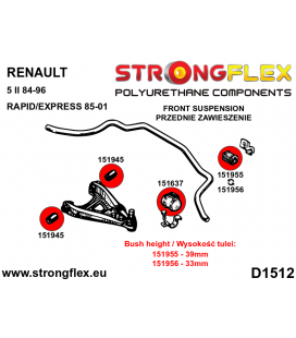 156095B: Front suspension bush kit