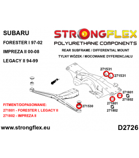 276252A: Rear subframe bush kit SPORT