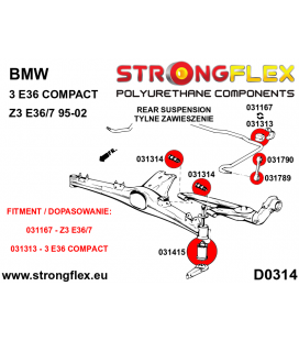 036136B: Rear suspension bush kit