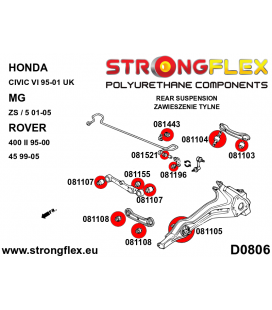 086039B: Rear suspension bush kit