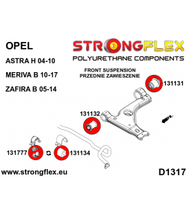 136239B: Full suspension polyurethane bush kit