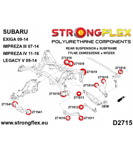 276244A: Rear subframe bush kit SPORT