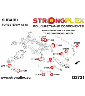 276243B: Rear subframe bush kit