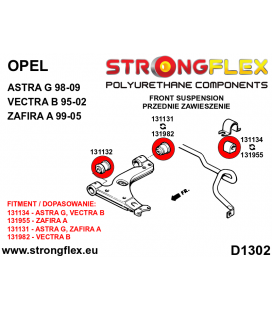 136234A: Front suspension bush kit SPORT
