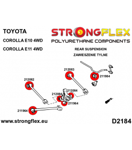 216292A: Rear suspension bush kit SPORT