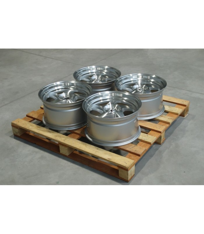 Set of JR15 17x9 ET25 5x100 Silver Machined Face