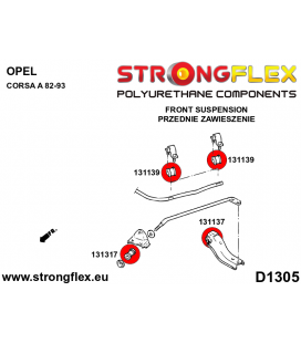136253A: Front suspension and ream beam bush kit SPORT