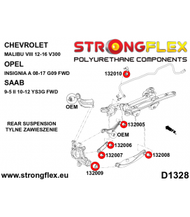 136254A: Rear suspension bush kit SPORT