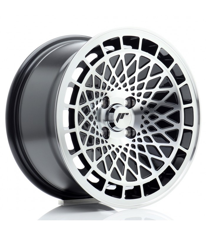 JR Wheels JR14 15x8 ET25 4x100 Gloss Black Machined Face