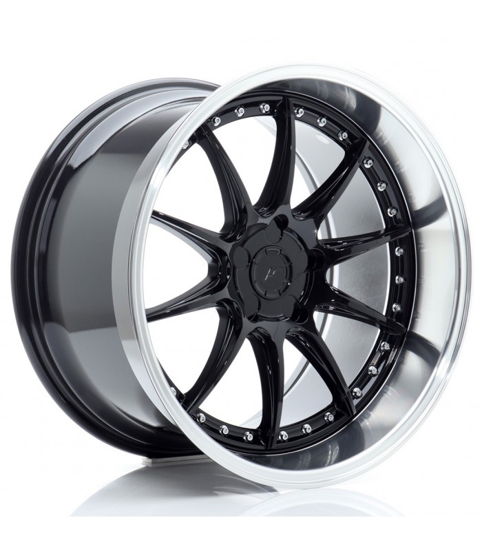 JR Wheels JR41 19x11 ET12-25 5H BLANK Glossy Black w/Machined Lip