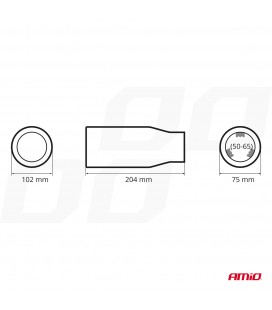 Muffler tail stainless steel MT 018BC