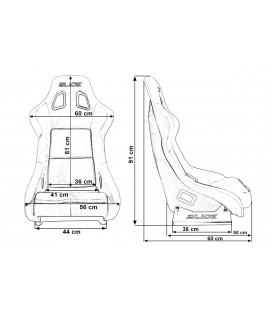 Racing seat SLIDE KS2 Premium Black Welur & Gradient Glitter