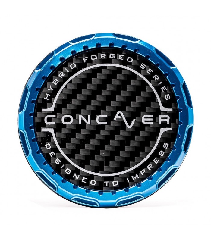 Concaver Premium Center Cap - Classic Carbon - Blue Anodized