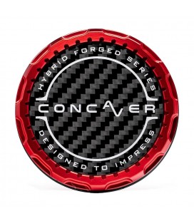Concaver Premium Center Cap - Classic Carbon - Red Anodized