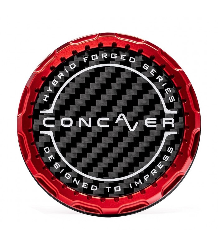 Concaver Premium Center Cap - Classic Carbon - Red Anodized