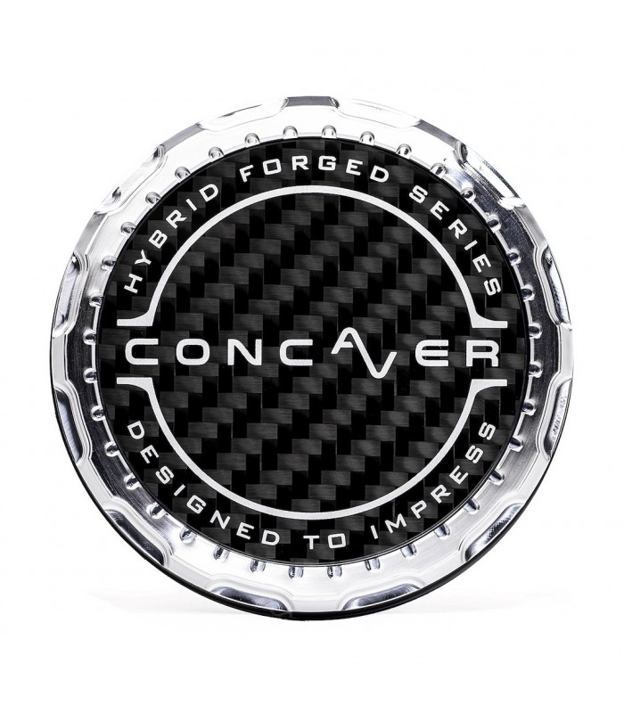Concaver Premium Center Cap - Classic Carbon - Silver Machined